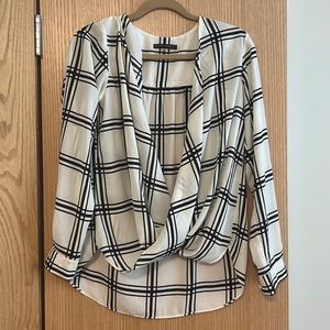 Black and white silk shirt